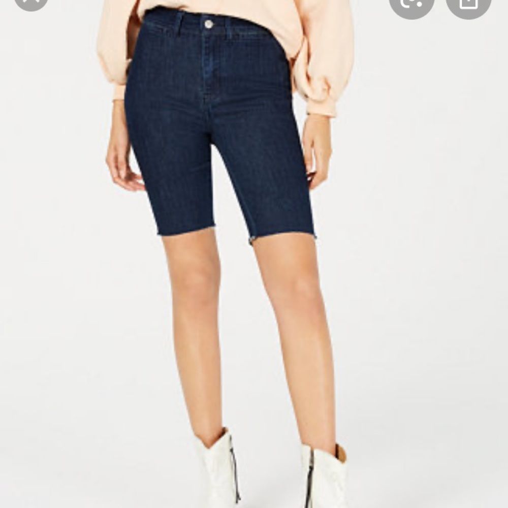 Free People So Chic Denim Biker short NWT